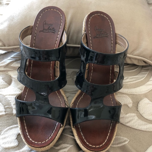 Louboutin Platform Wedge Sandal Espadrille - Picture 2 of 6